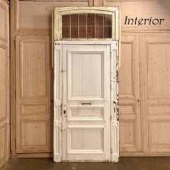 19th Century Neoclassical Exterior Door with Transom and Jamb