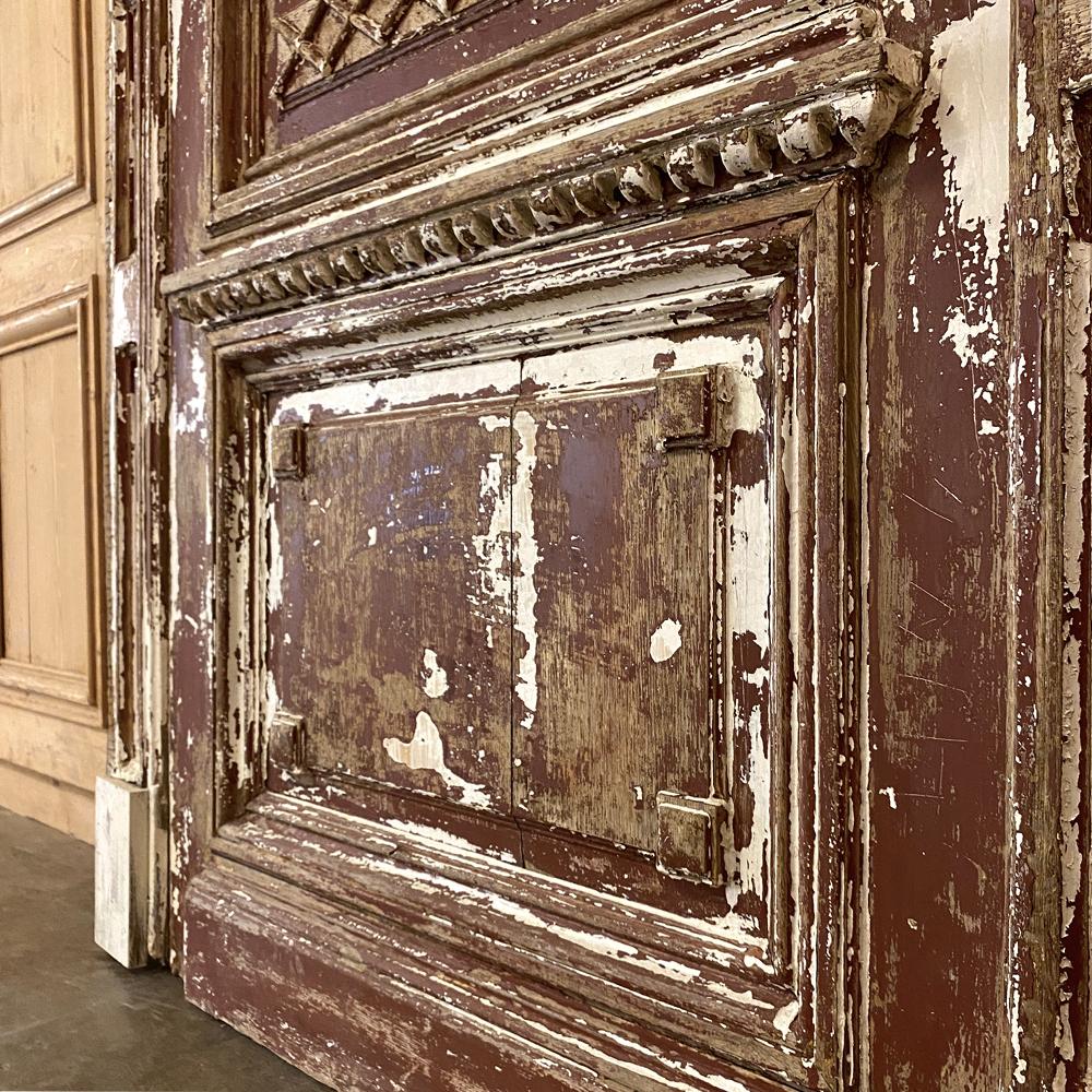 Hand-Crafted 19th Century Neoclassical Exterior Door with Transom and Jamb For Sale