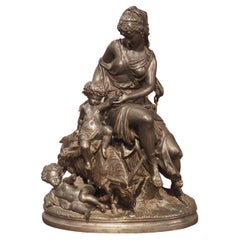 19th Century Neoclassical Figural Group in Patinated Spelter