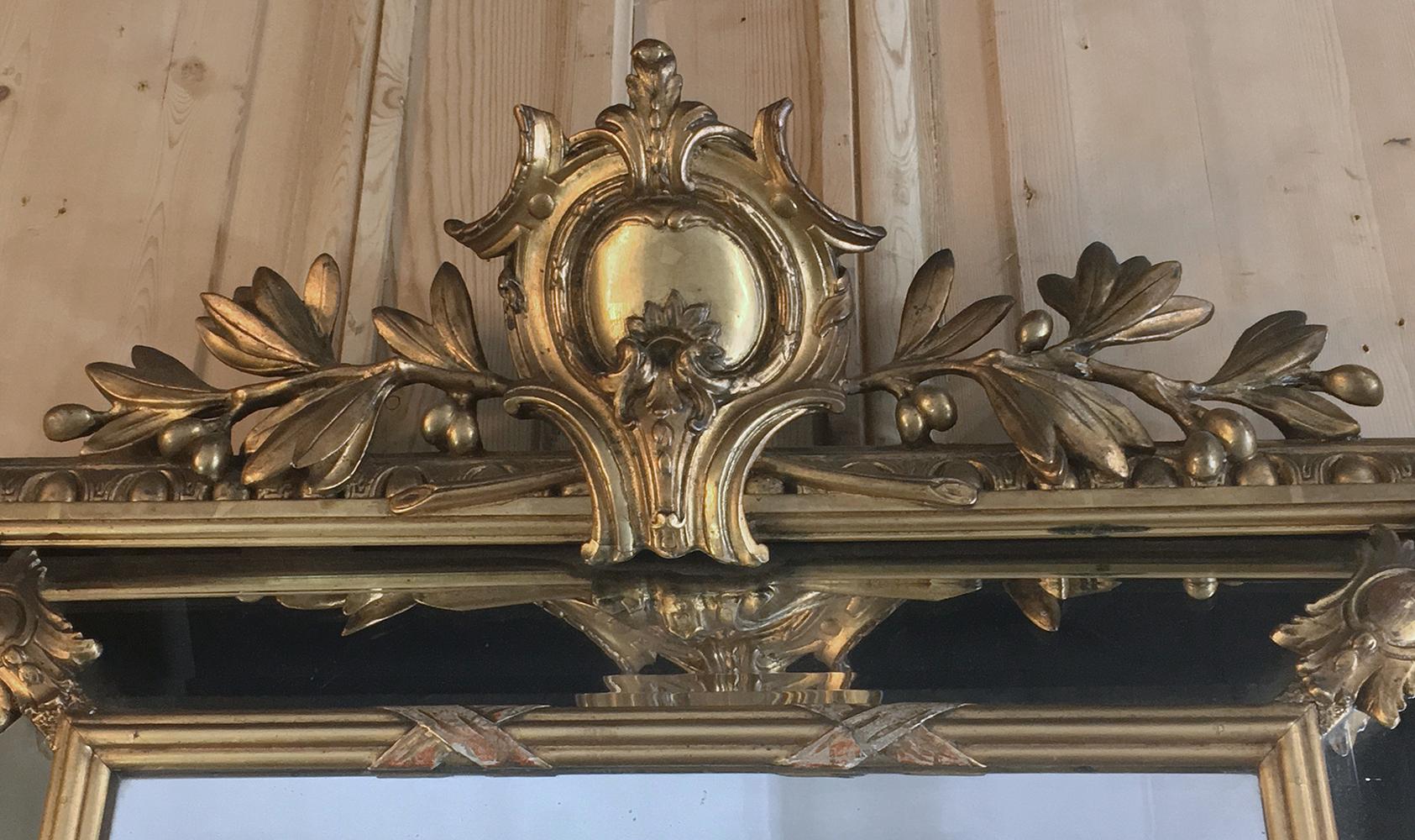 19th Century Neoclassical French Napoleon III Period Gilded Mirror 2