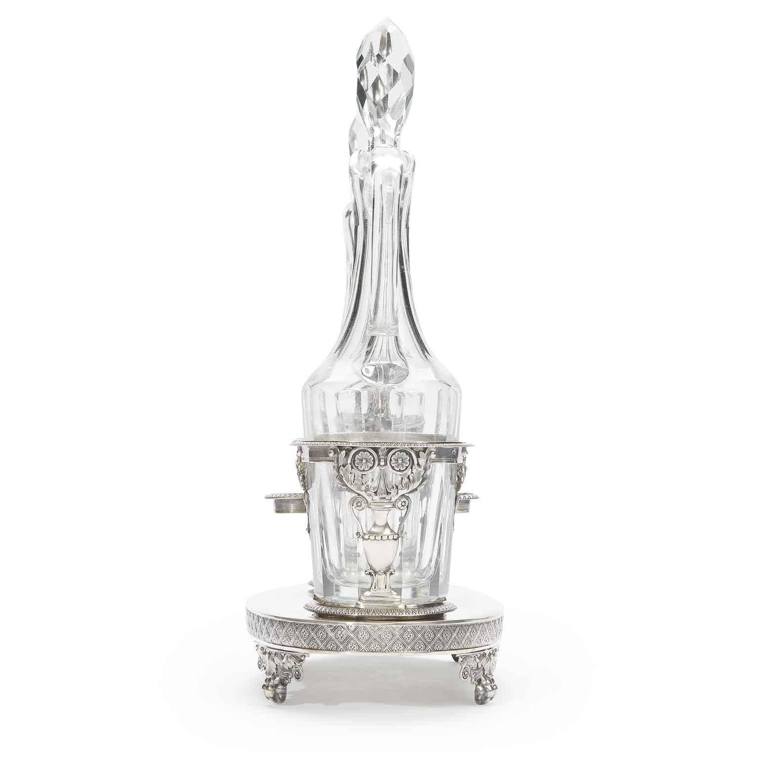 19th Century Neoclassical French Oil and Vinegar Cruet Set Paris Sterling Silver 6