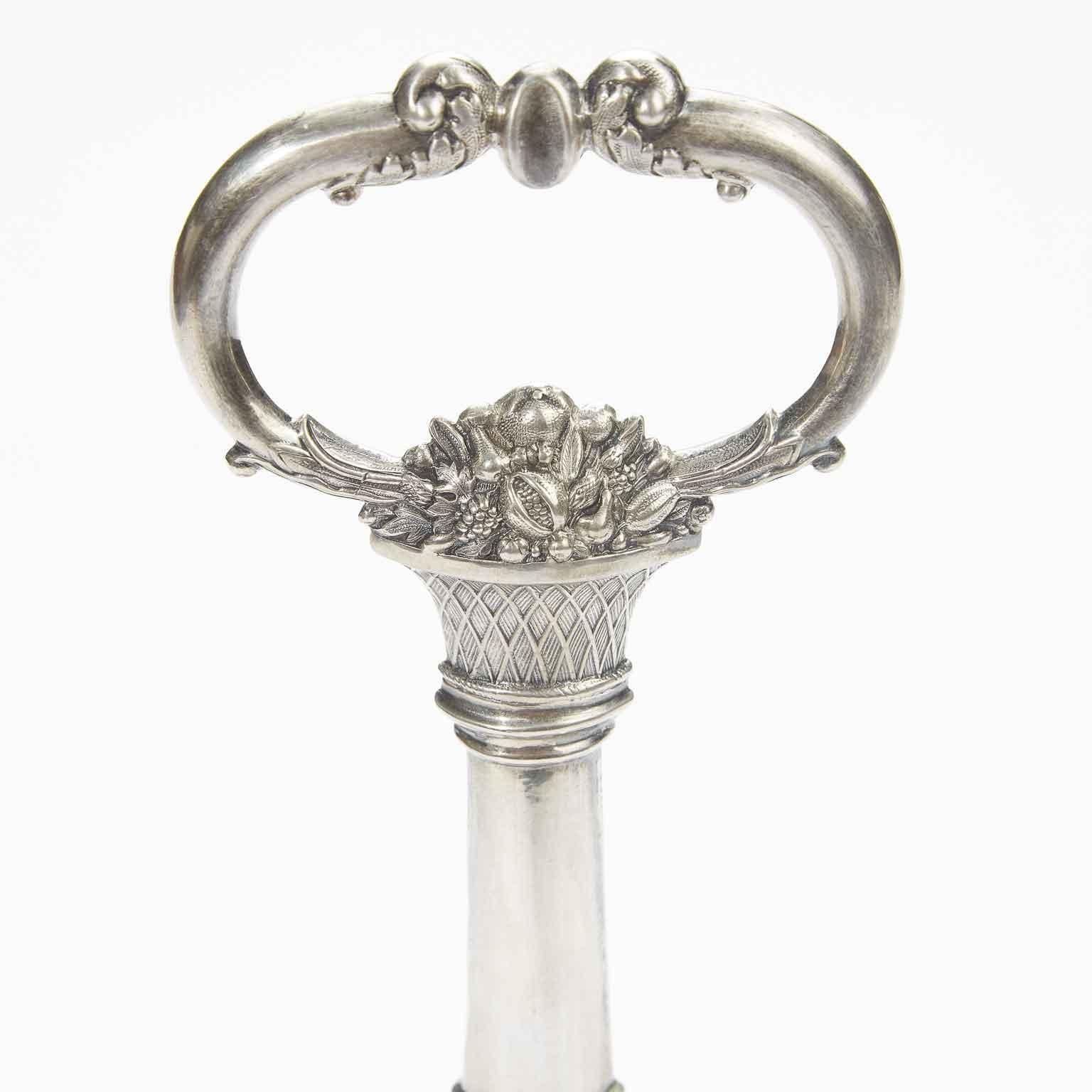19th Century Neoclassical French Oil and Vinegar Cruet Set Paris Sterling Silver 4