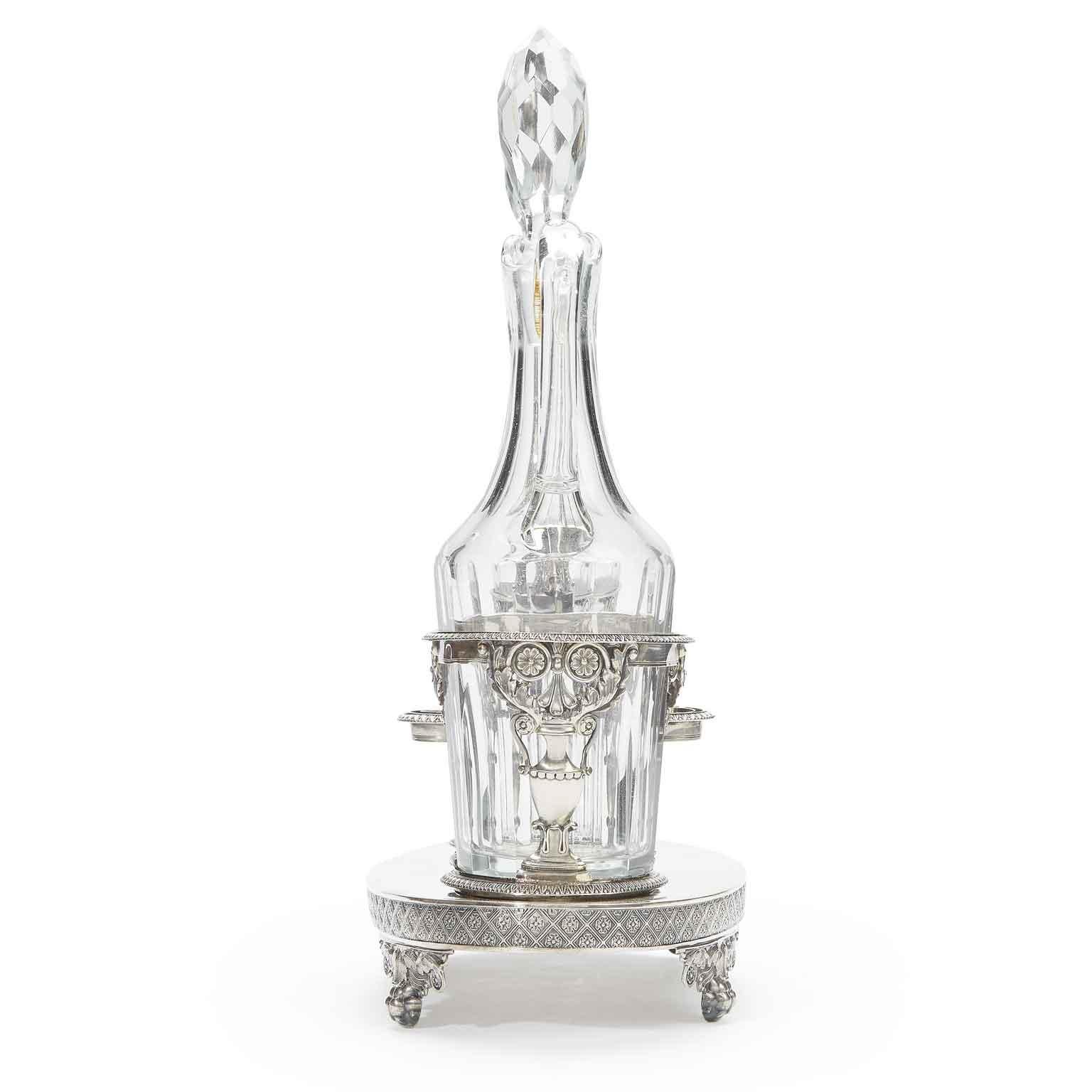 19th Century Neoclassical French Oil and Vinegar Cruet Set Paris Sterling Silver 5