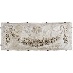 Antique 19th Century Neoclassical French Stucco Architectural Panel