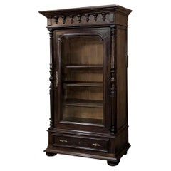 19th Century Neoclassical French Walnut Display Armoire