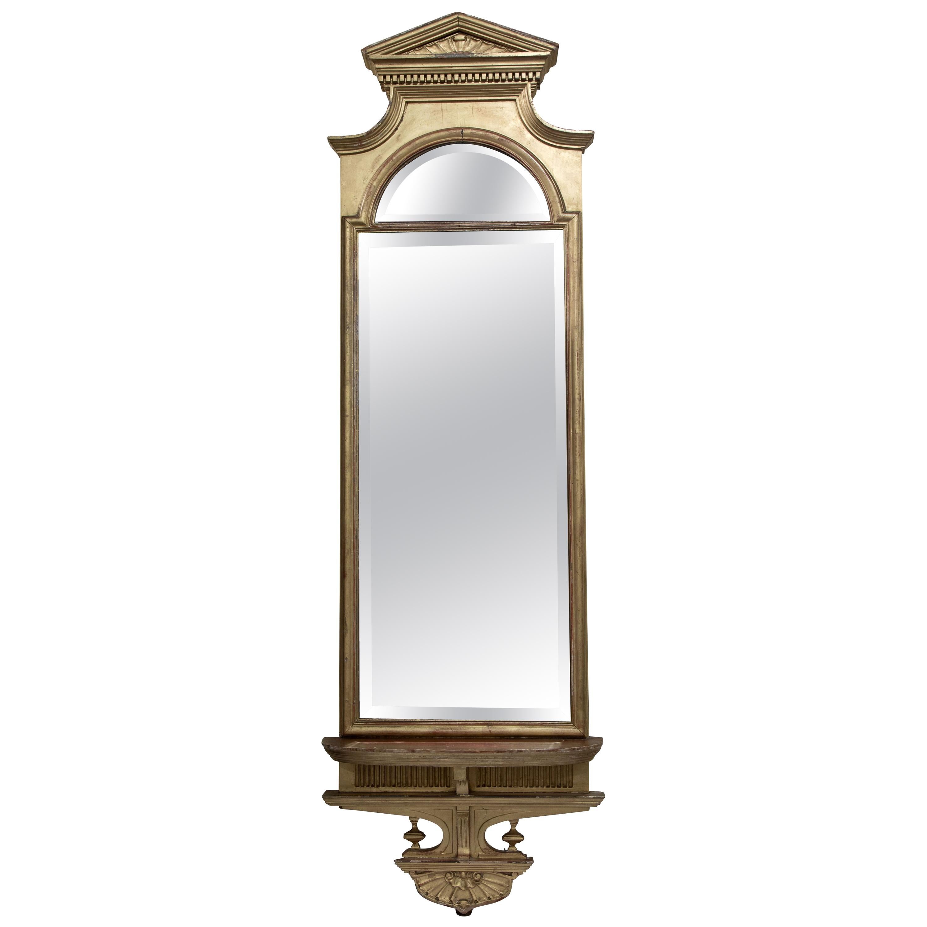 19th Century Neoclassical Gilded Pier Mirror