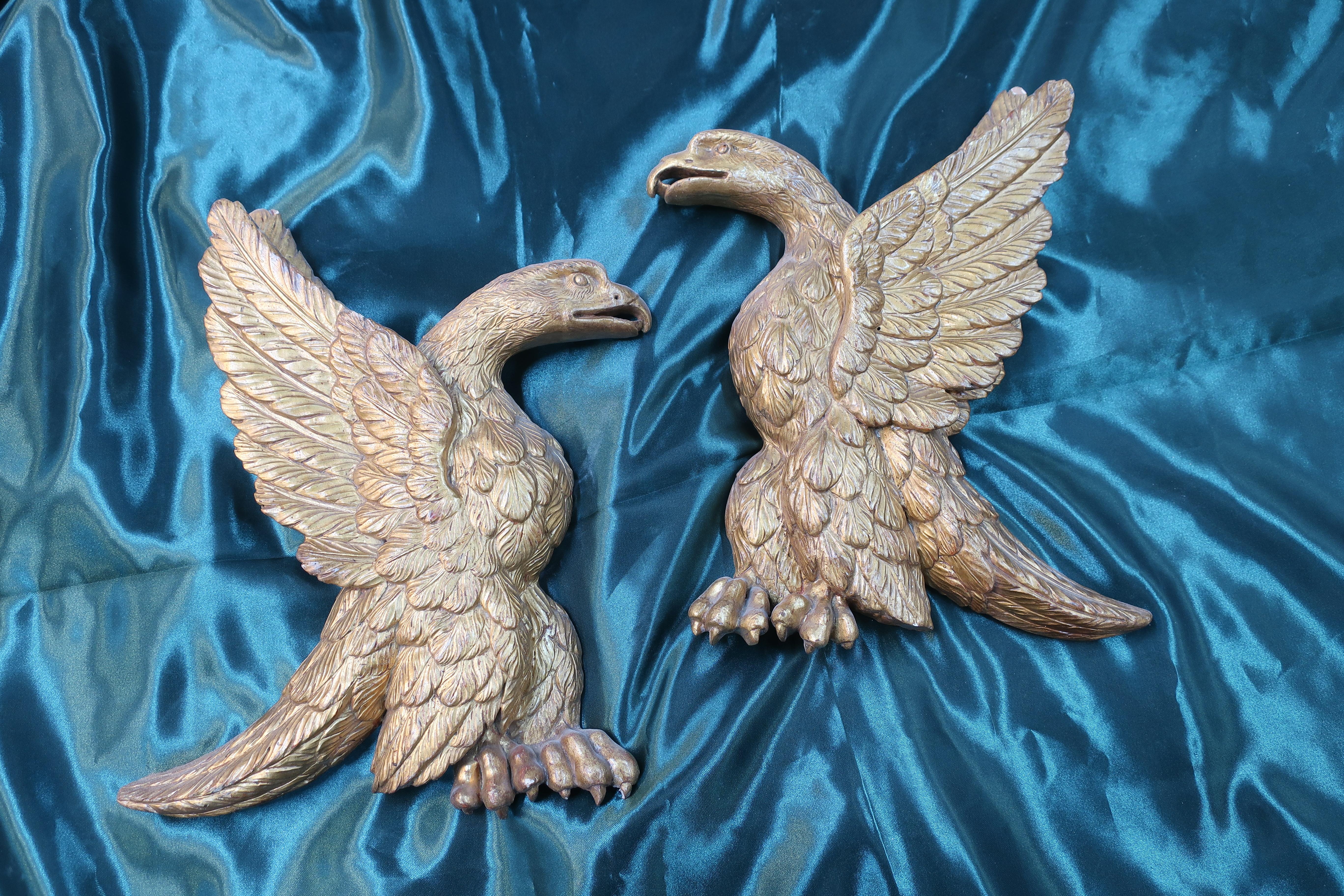 19th Century Pair of Eagles gilded in pure gold in Empire style 1804-1815 For Sale 4
