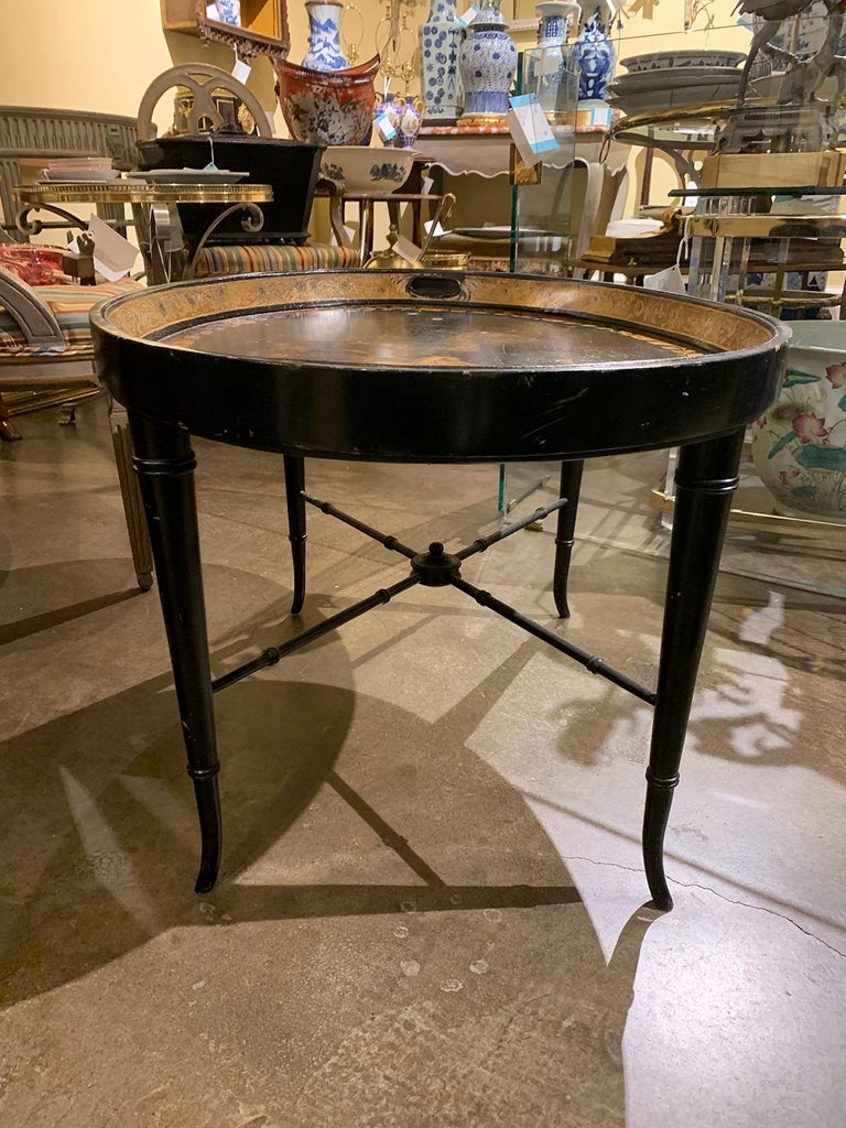 19th Century Neoclassical Gilt Decorated Tray Coffee Table ...