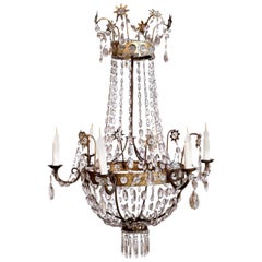 19th Century Neoclassical Gilt-Iron Chandelier