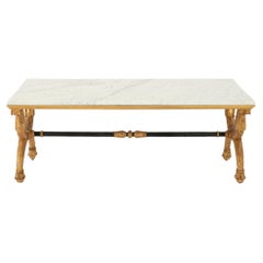 19th Century Neoclassical Giltwood Marble Cocktail Table