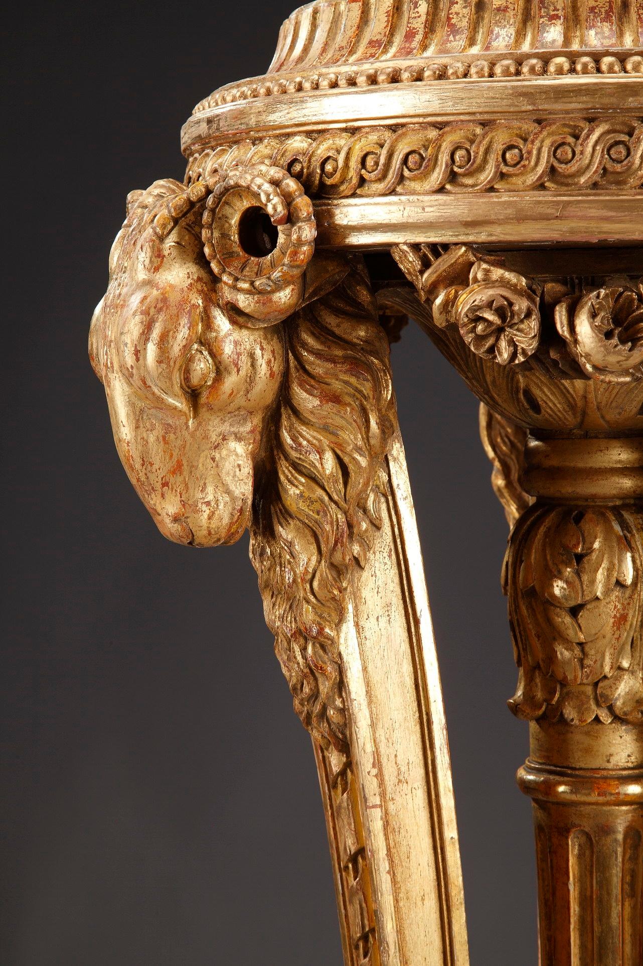 19th Century Neoclassical Giltwood Pedestal 4