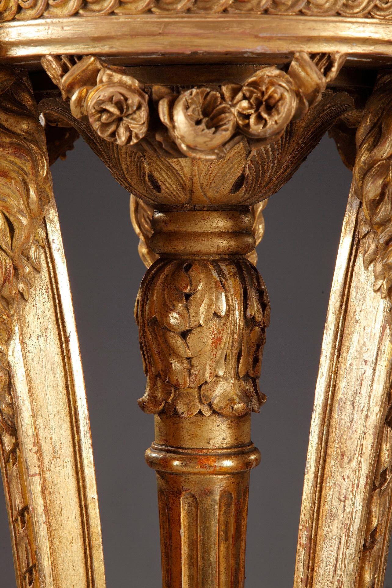 19th Century Neoclassical Giltwood Pedestal 5