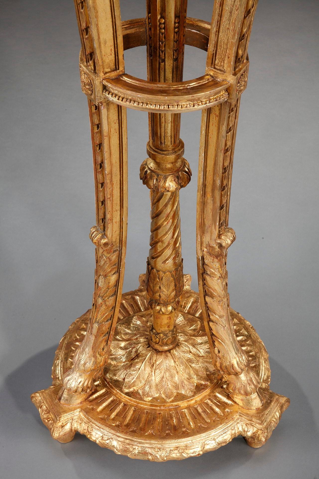 19th Century Neoclassical Giltwood Pedestal 7