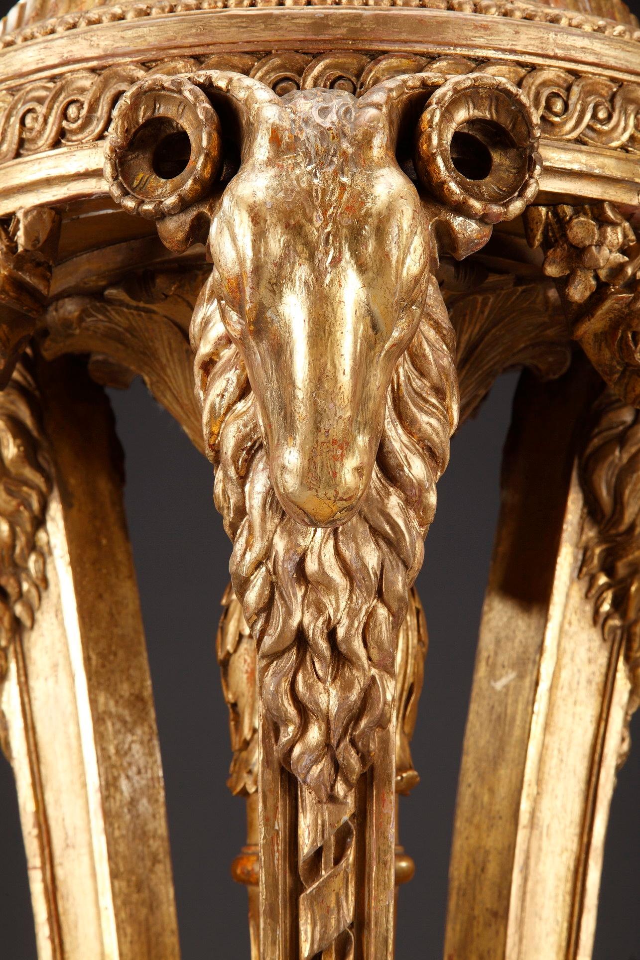 19th Century Neoclassical Giltwood Pedestal 3