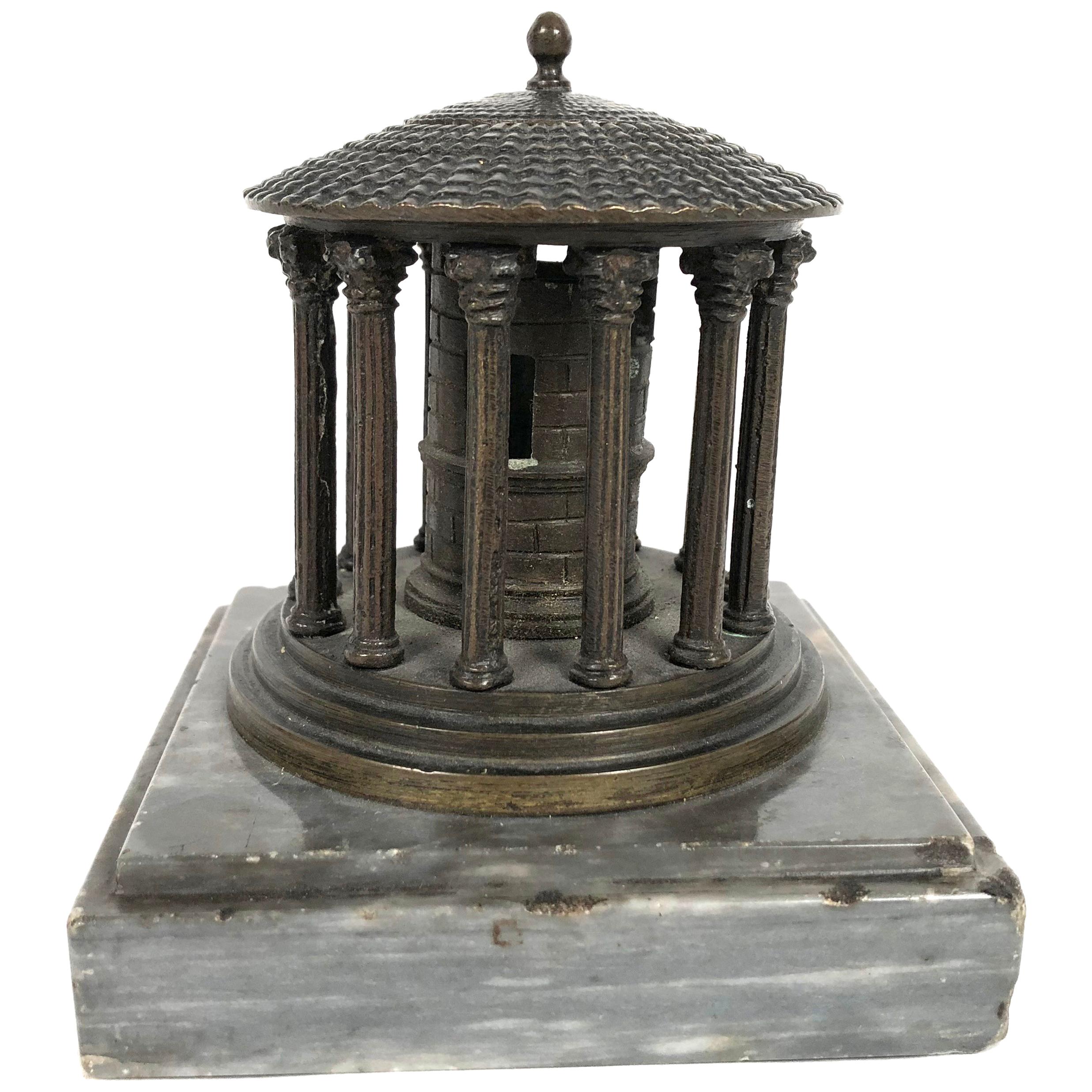 19th Century Neoclassical Grand Tour Bronze Model of the Temple of Vesta, Rome
