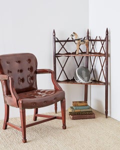 19th Century Neoclassical Italian Fruitwood Corner Étagère