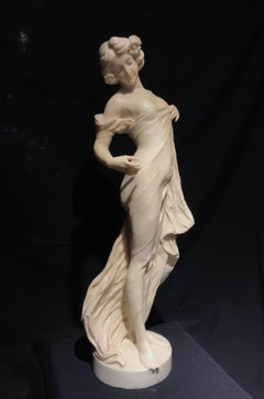 Sculpture italienne néoclassique de nymphes en marbre blanc du 19ème siècle