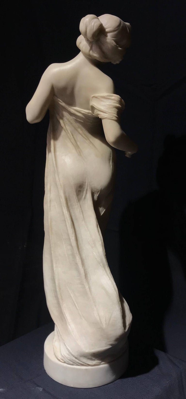 19th Century Neoclassical Italian White Marble Sculpture of Nymph at ...