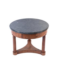19th Century Neoclassical Mahogany & Marble Side Table