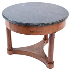 19th Century Neoclassical Mahogany & Marble Side Table