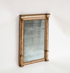 19th Century Neoclassical Marble Inlaid Bilbao Wall Mirror