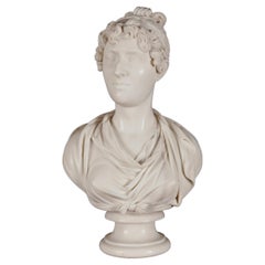 19th Century Neoclassical Marble Portrait Bust of a Lady by L.A. Goblet
