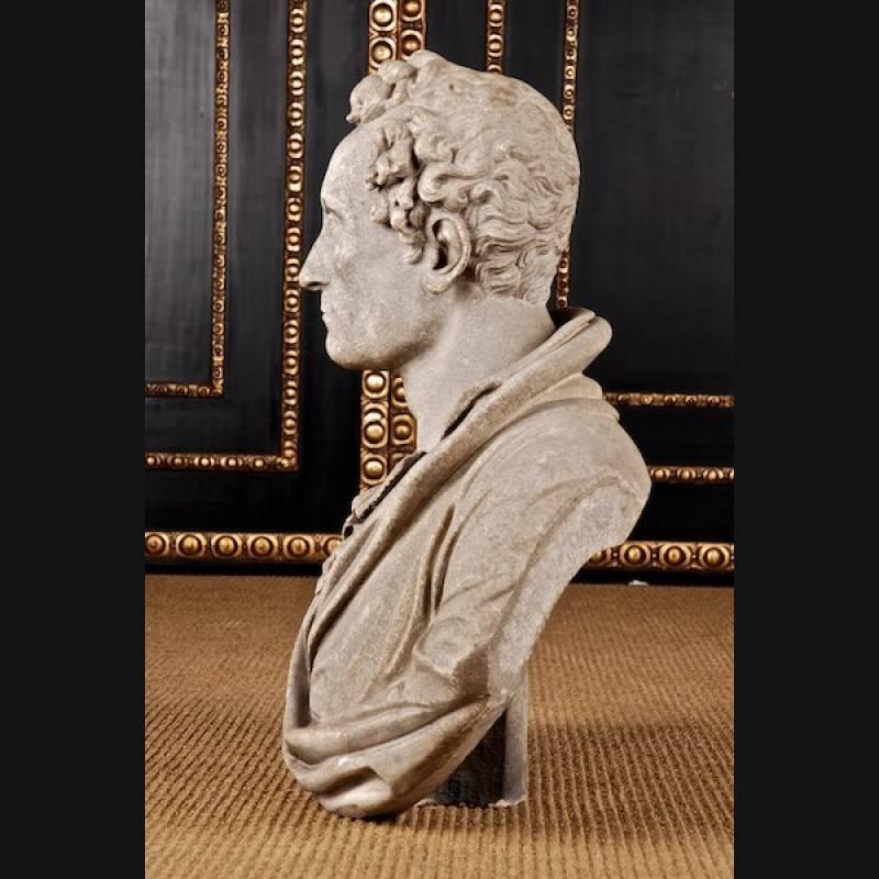 19th Century Neoclassical Marble Thorwaldsen Bust For Sale 3