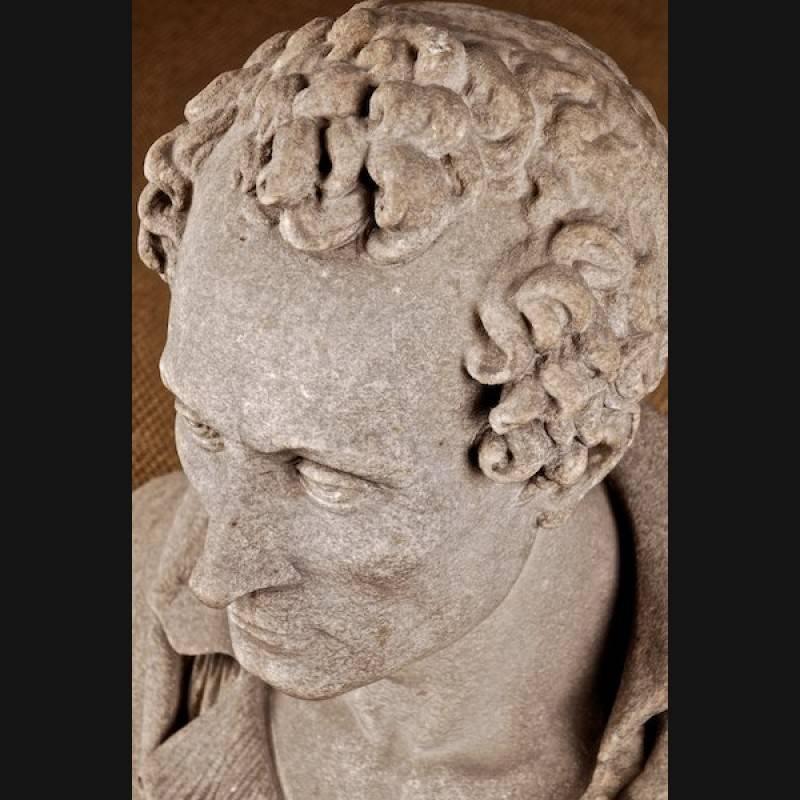 19th Century Neoclassical Marble Thorwaldsen Bust For Sale 4
