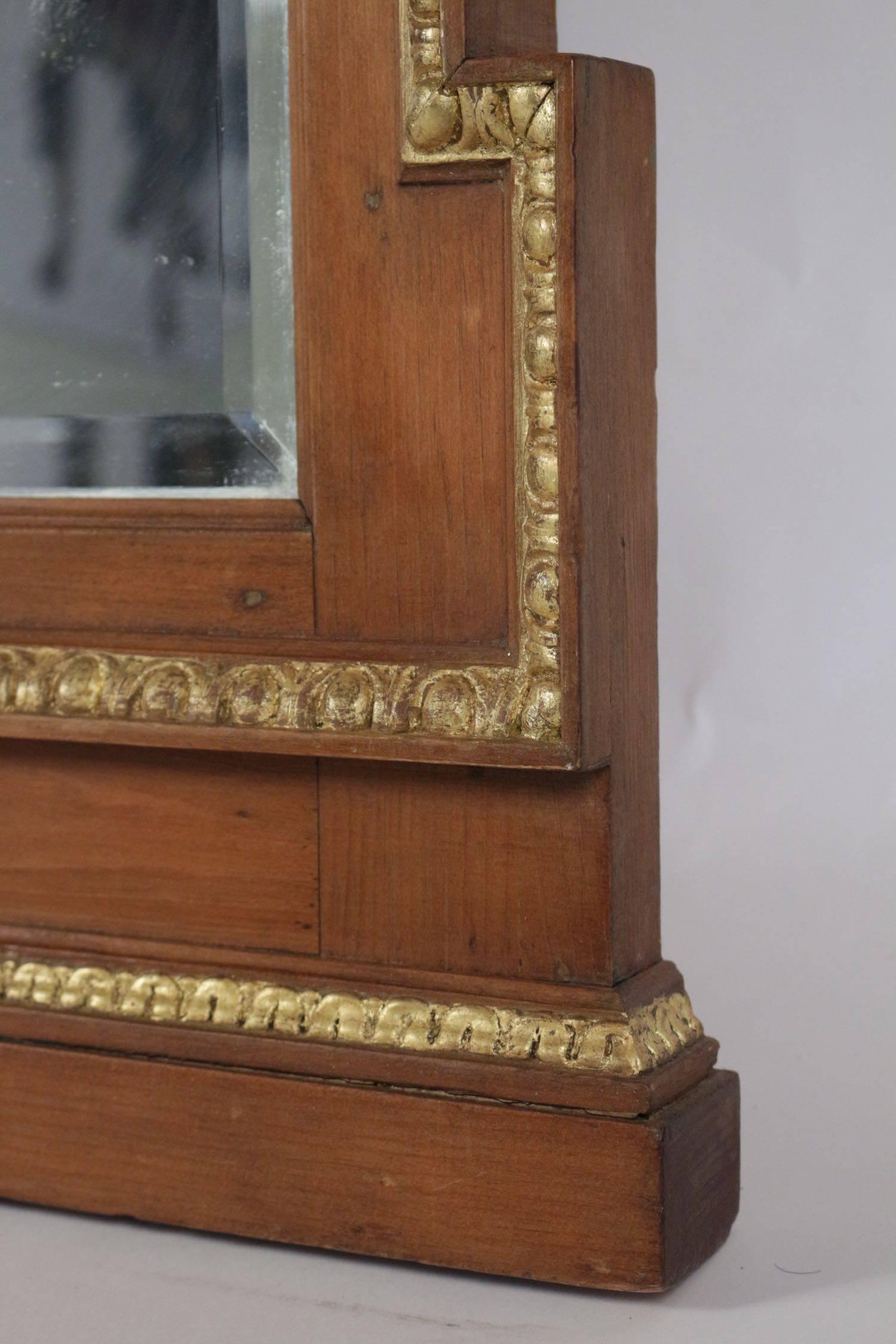 Late 19th Century 19th Century Neoclassical Mirror in Gold Giltwood and Gesso, Antique For Sale