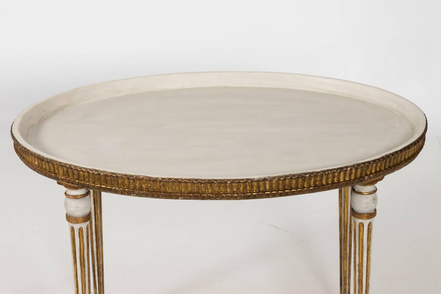 Gilt 19th Century Neoclassical Oval Center Table