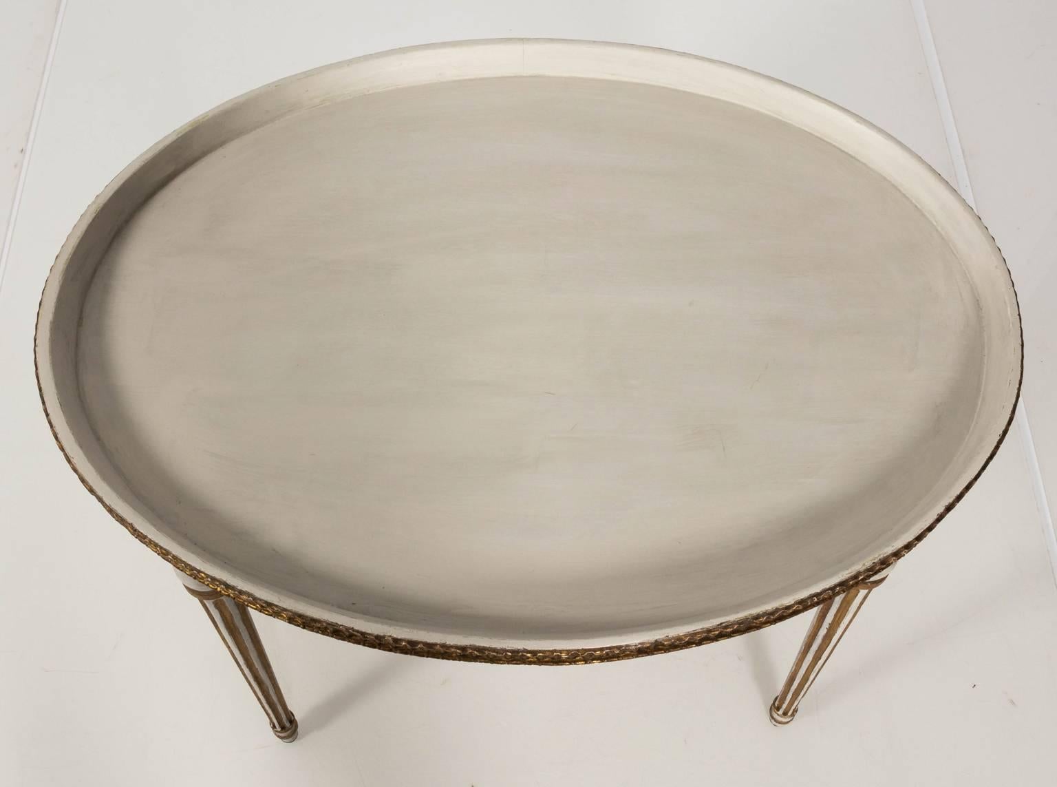 Wood 19th Century Neoclassical Oval Center Table