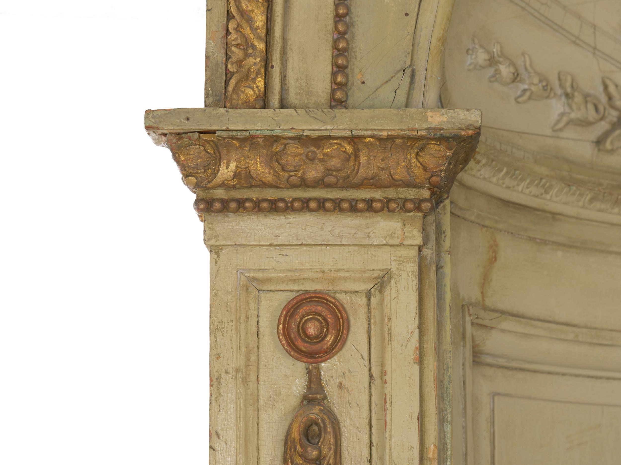 19th Century Neoclassical Painted Built-In Antique Corner Cupboard Cabinet For Sale 6
