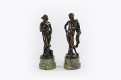 19th Century Neoclassical Pair of Bronzes Depicting Capitoline Venus and Apollo