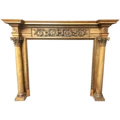Used 19th Century Neoclassical Pine and Lime Wood Georgian Style Fireplace Surround