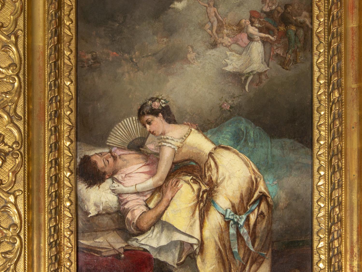 Neoklassische romantische Liebesszene aus dem 19. Jahrhundert von Emile Beranger im Angebot 1