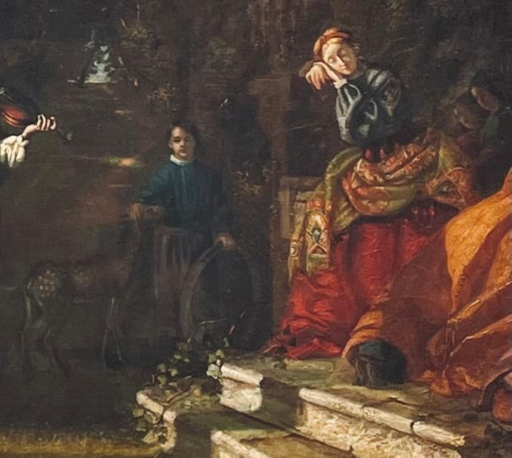 Grande peinture espagnole néoclassique du 19ème siècle de genre attribuée à en vente 2