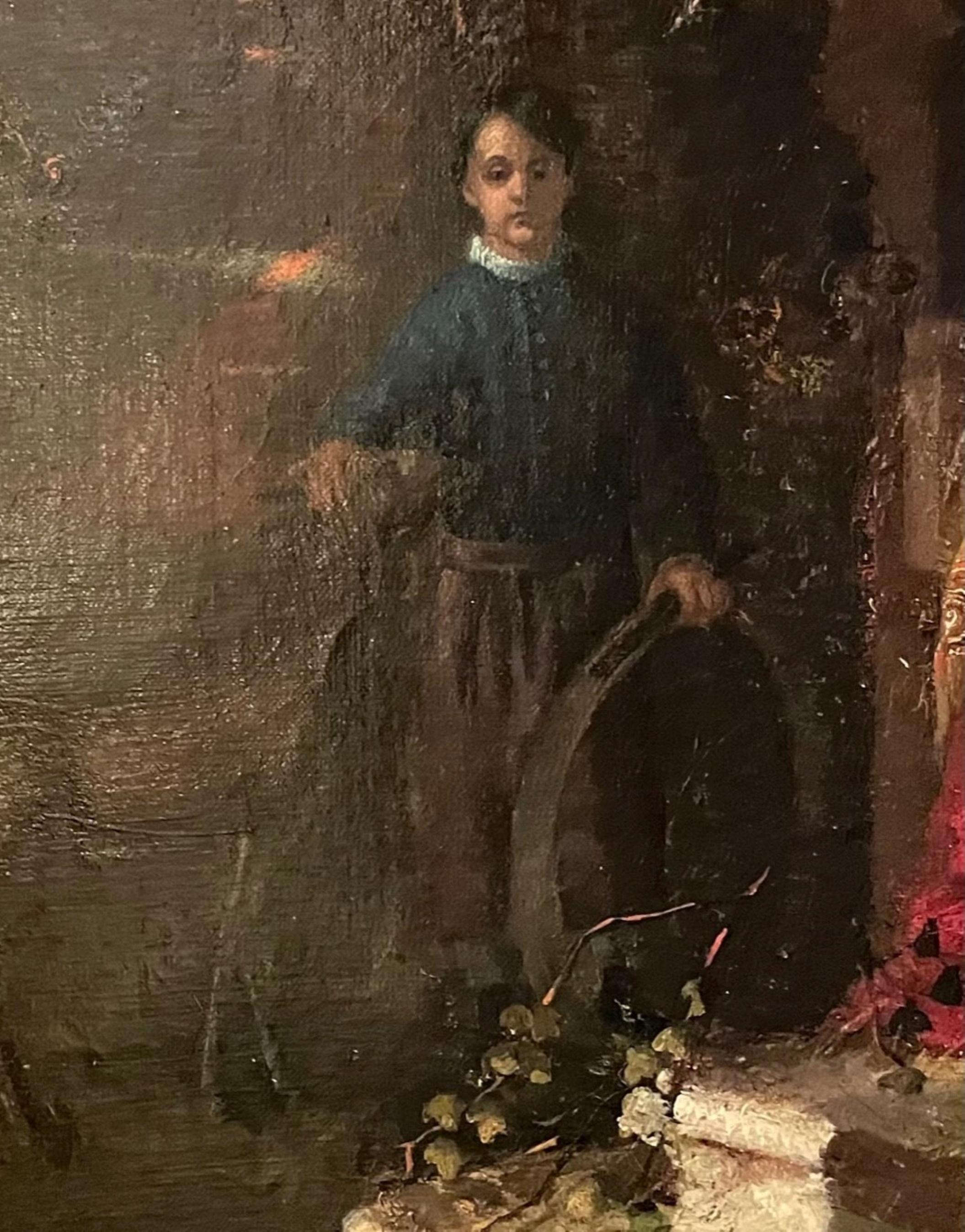 Grande peinture espagnole néoclassique du 19ème siècle de genre attribuée à en vente 3