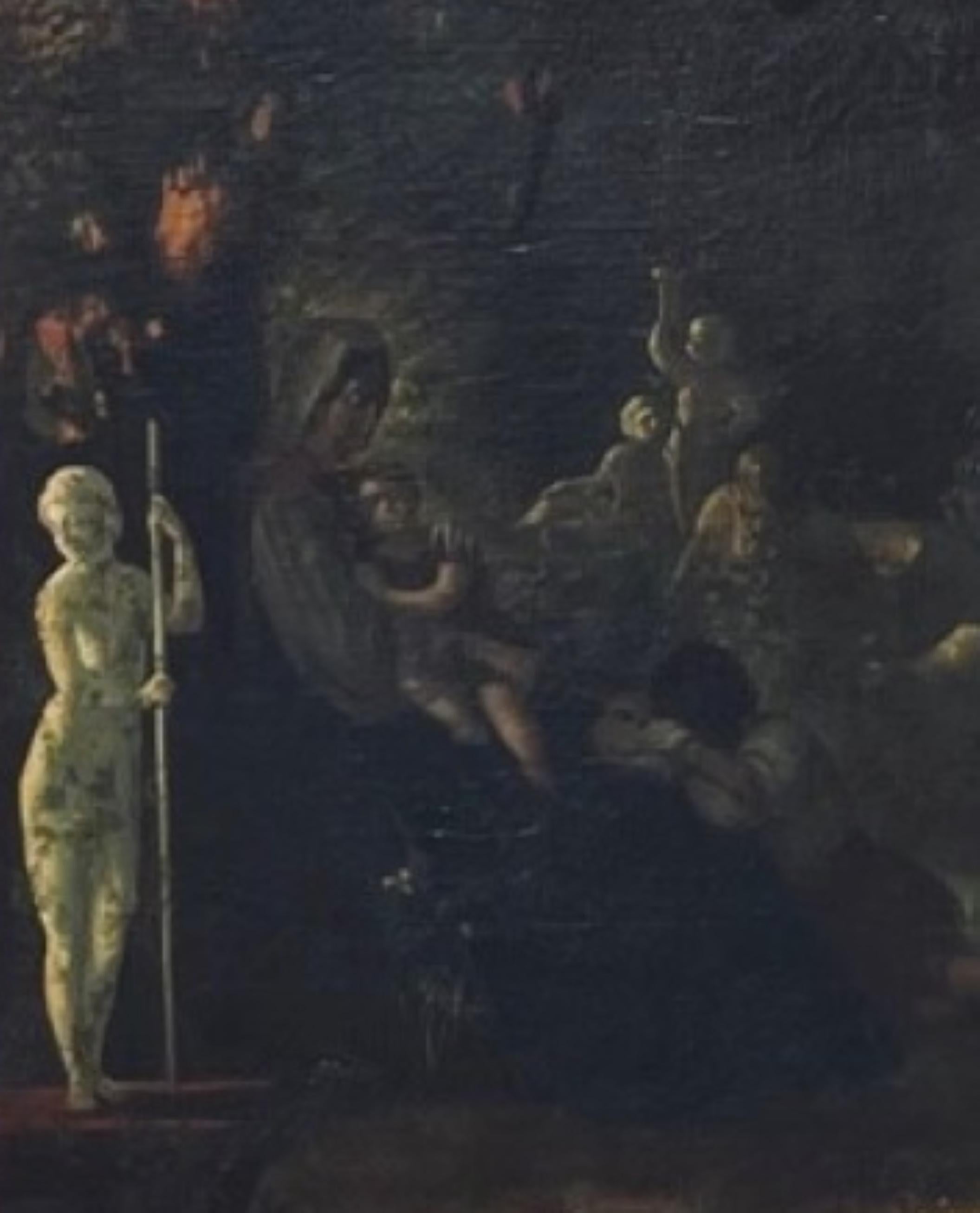 Grande peinture espagnole néoclassique du 19ème siècle de genre attribuée à en vente 4
