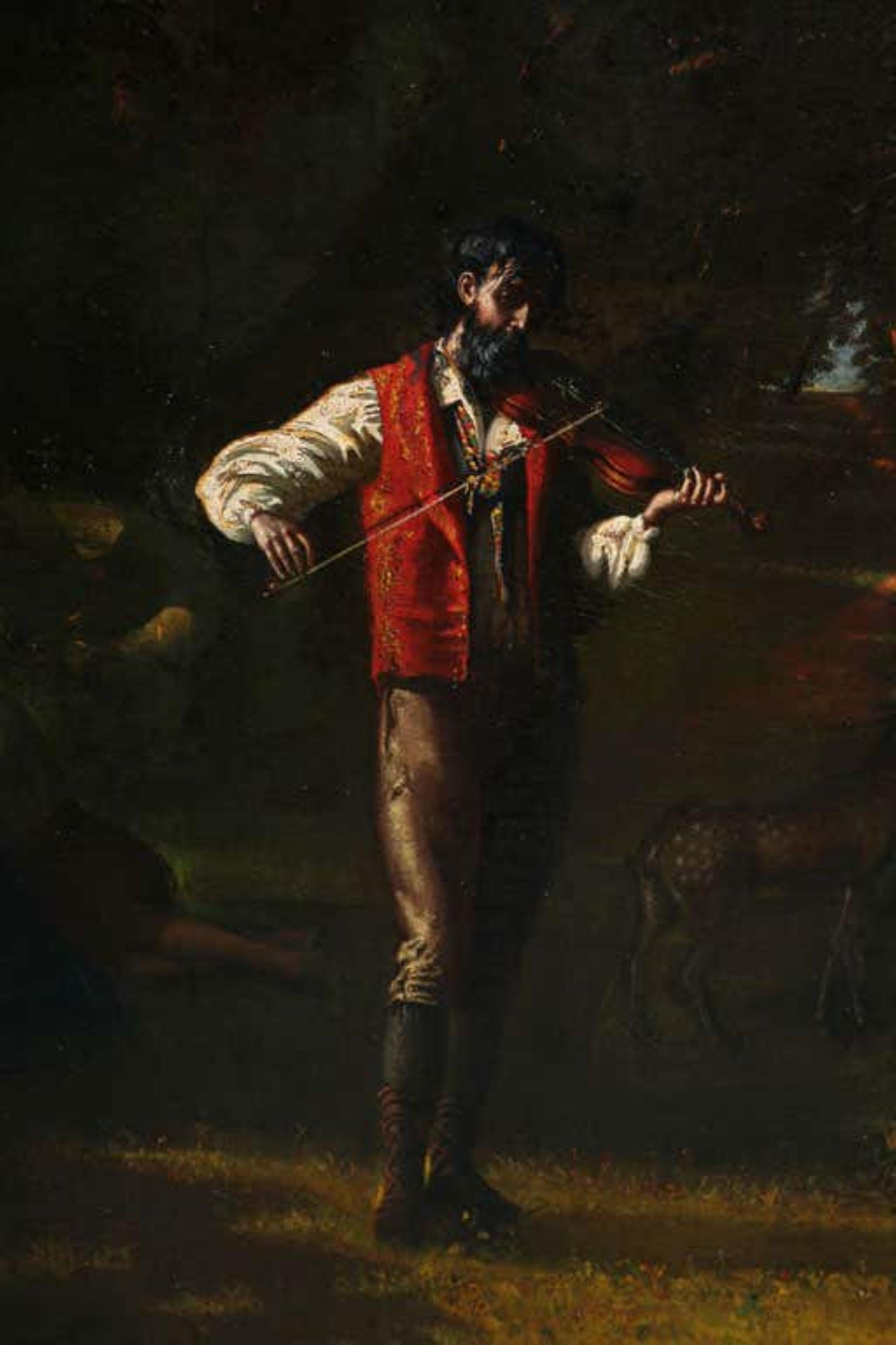Espagnol Grande peinture espagnole néoclassique du 19ème siècle de genre attribuée à en vente