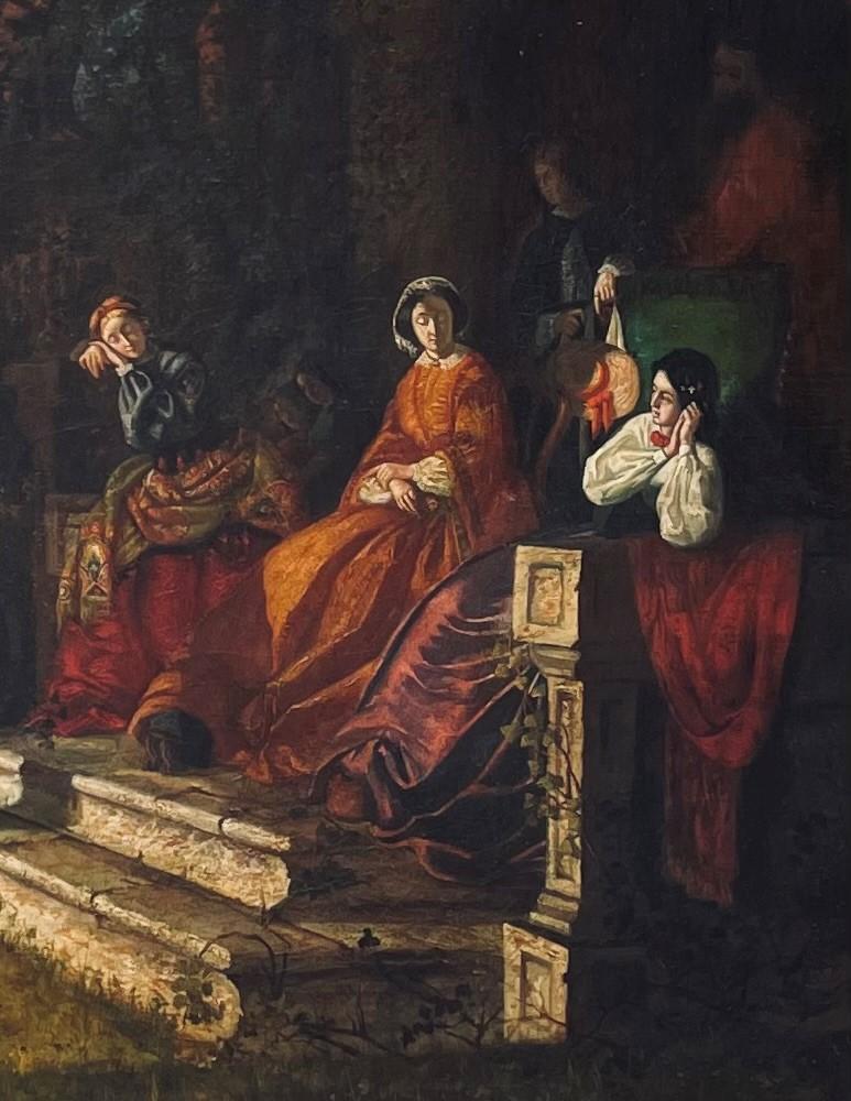 XIXe siècle Grande peinture espagnole néoclassique du 19ème siècle de genre attribuée à en vente