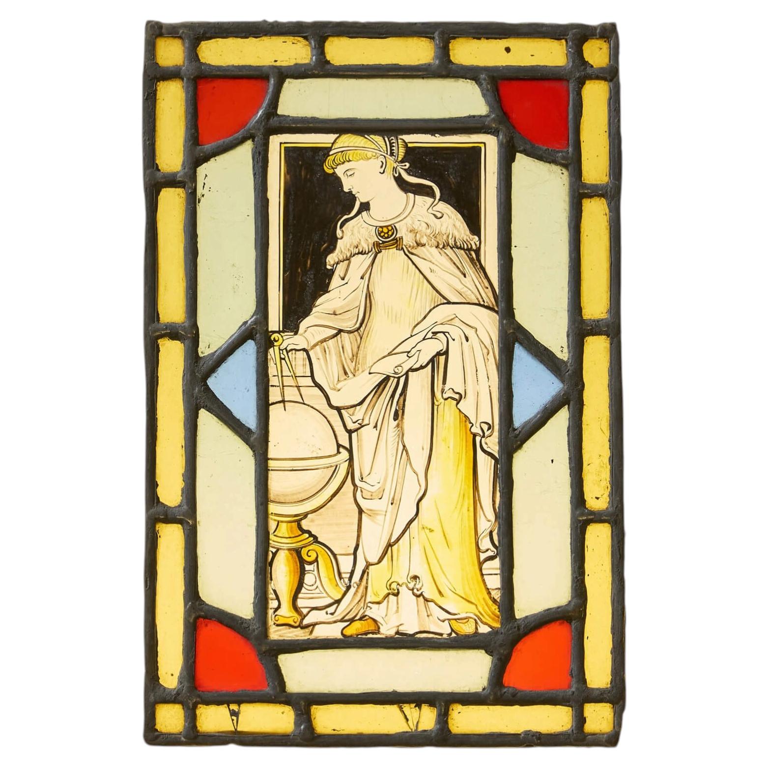 19th Century Neoclassical Stained Glass Window