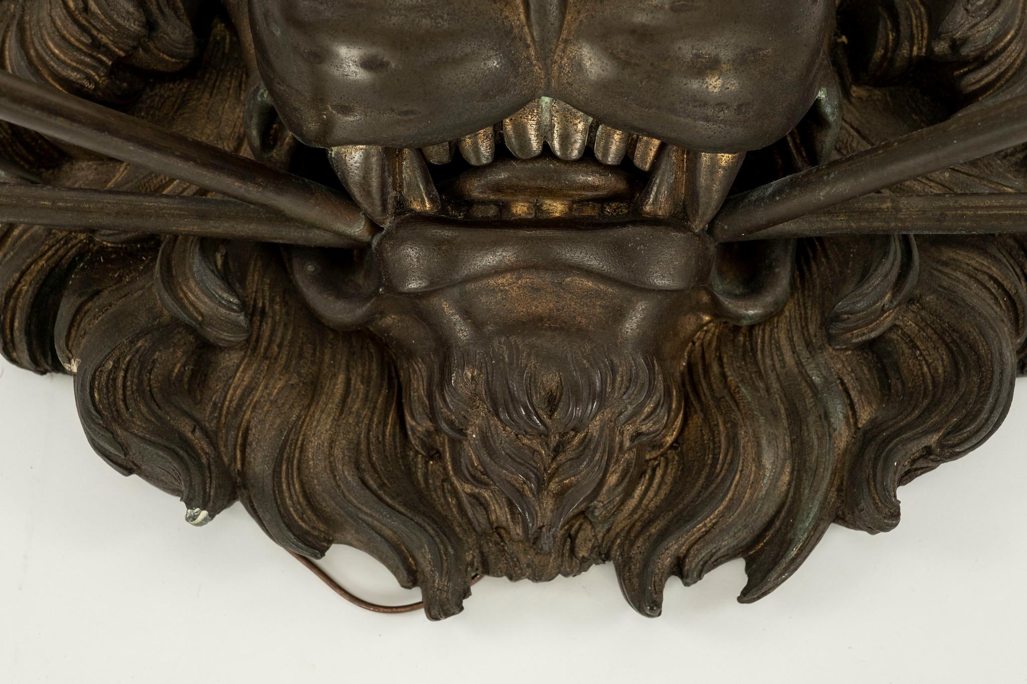 19th Century Neoclassical Style Bronze Lion Sconce For Sale 3