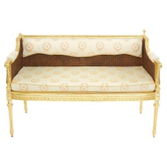 19th Century Neoclassical Style Carved Wood Settee