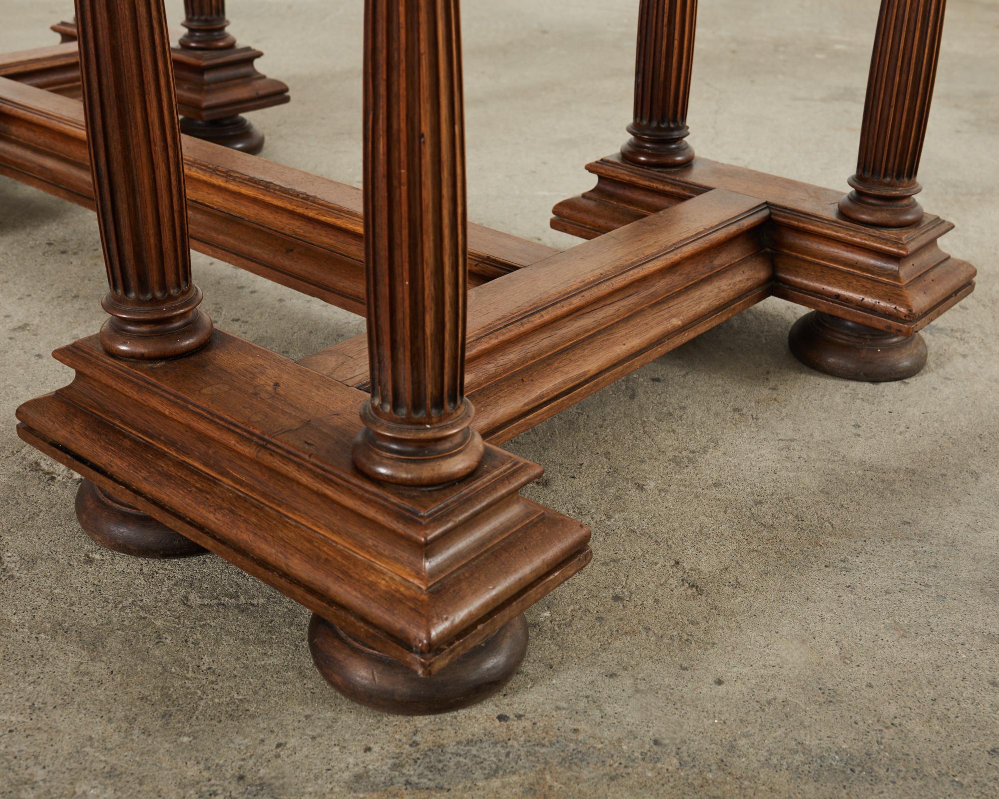 19th Century Neoclassical Style English Oak Library Table Desk  For Sale 6
