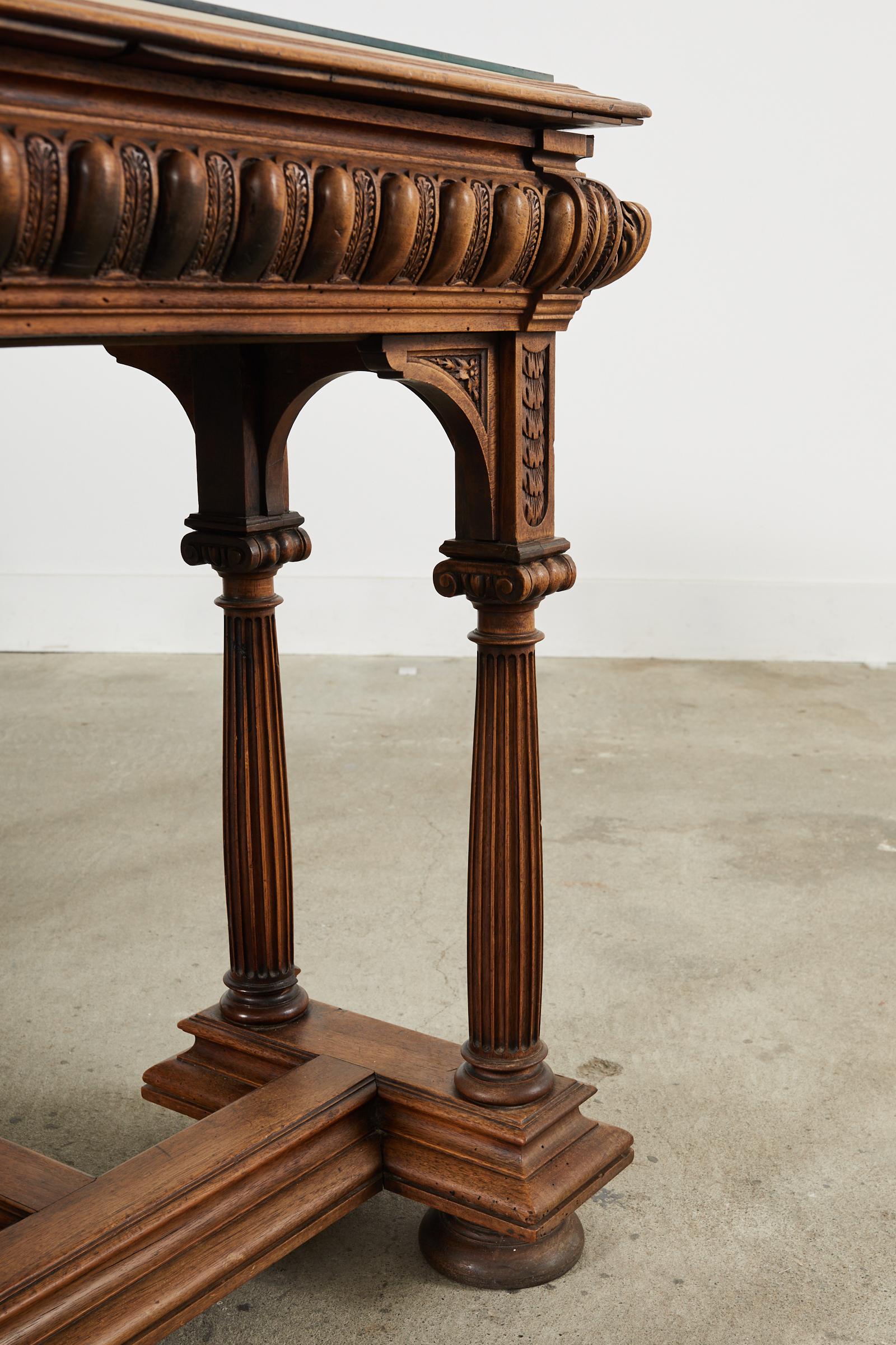 19th Century Neoclassical Style English Oak Library Table Desk  For Sale 10