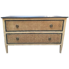 19th Century Neoclassical Style French Two-Drawer Chest with Decorations 19th Century Neoclassical Style French Two-Drawer Chest with Decorations