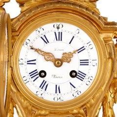 19th Century Neoclassical Style Gilt Bronze Clock Set by Picard
