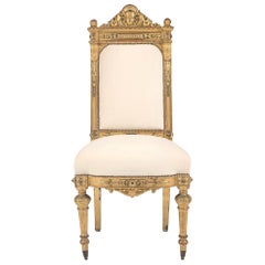 19th Century Neoclassical Style Giltwood Hall Chair