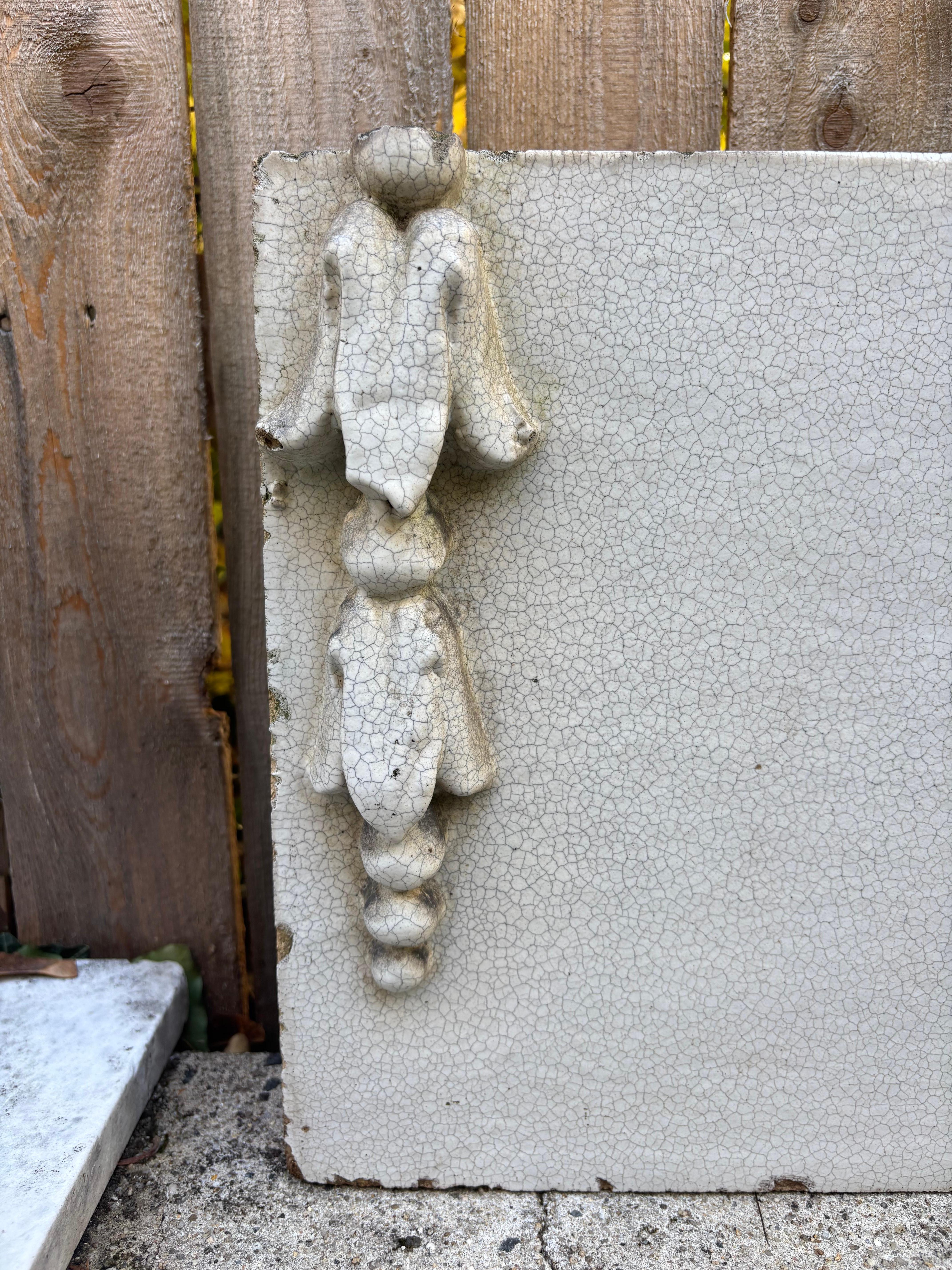 American 19th Century Neoclassical Style Glazed Terracotta Architectural Element For Sale