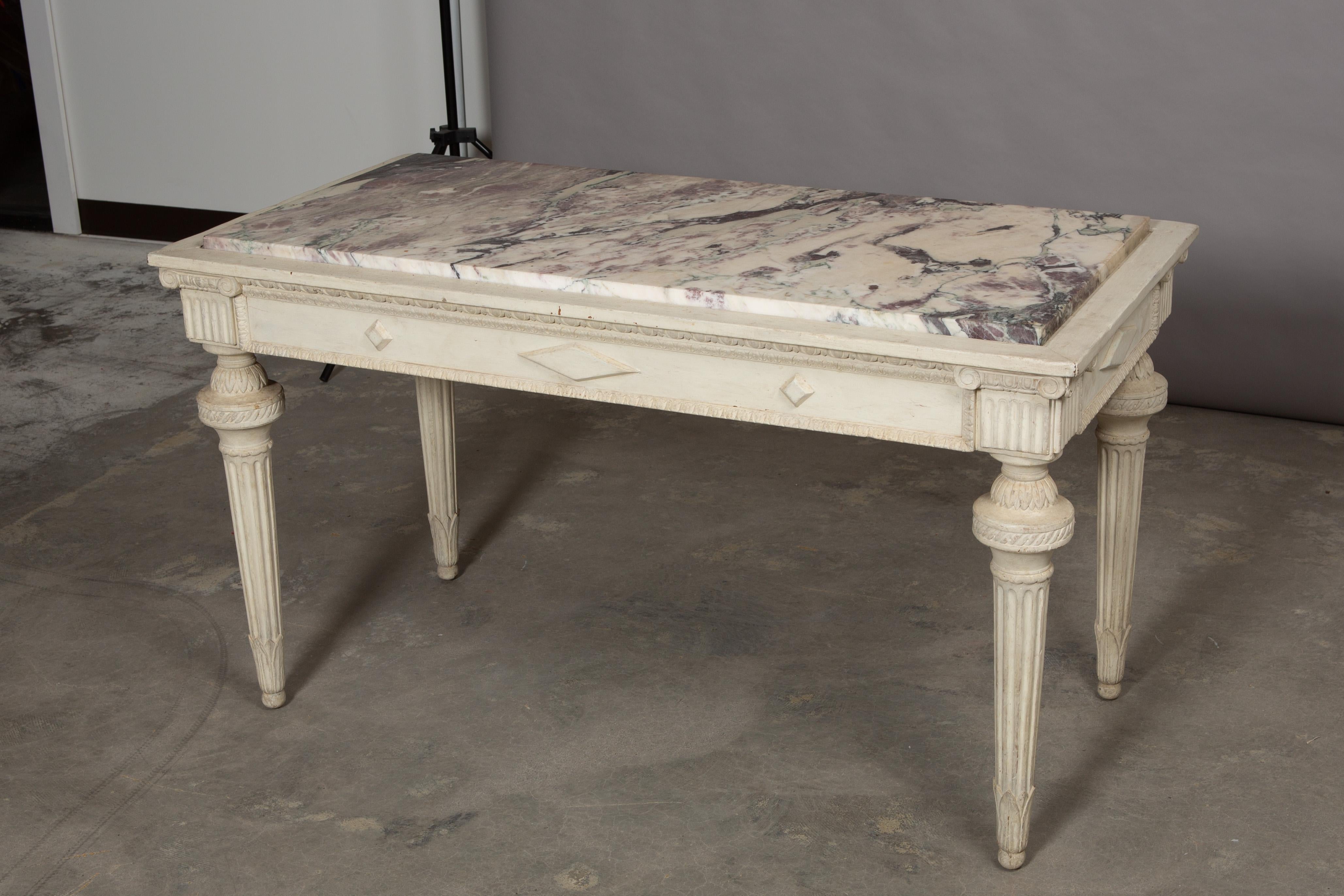 French 19th Century Neoclassical Style Marble-Top Table